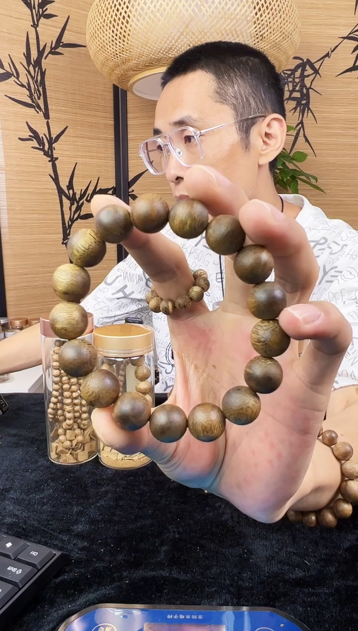 手串沉香海南糖结绿奇楠沉香1.3圆珠单圈