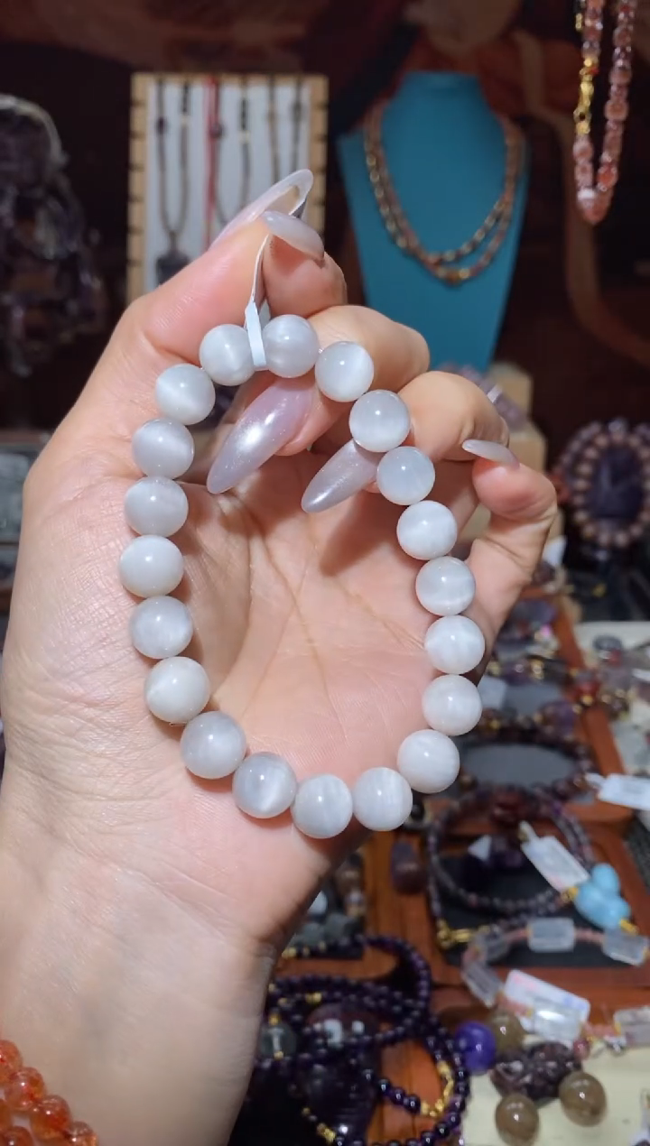 【闪购商品】水晶手串未镶嵌白兔毛10+mm