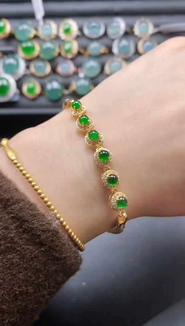 【闪购商品】翡翠戒指银S925镶嵌5151-15