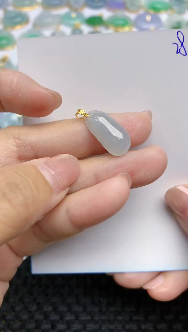 【闪购商品】翡翠颈饰18K金镶嵌天然A货翡翠 28