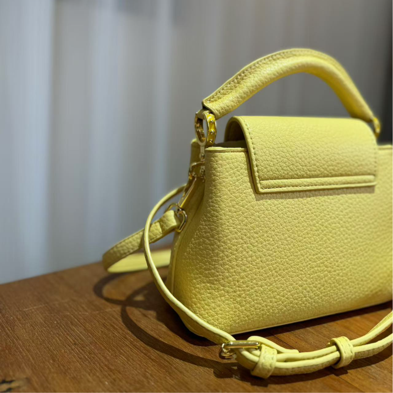 HIRMRIS手工真皮包21-550957-黄 外V露小号