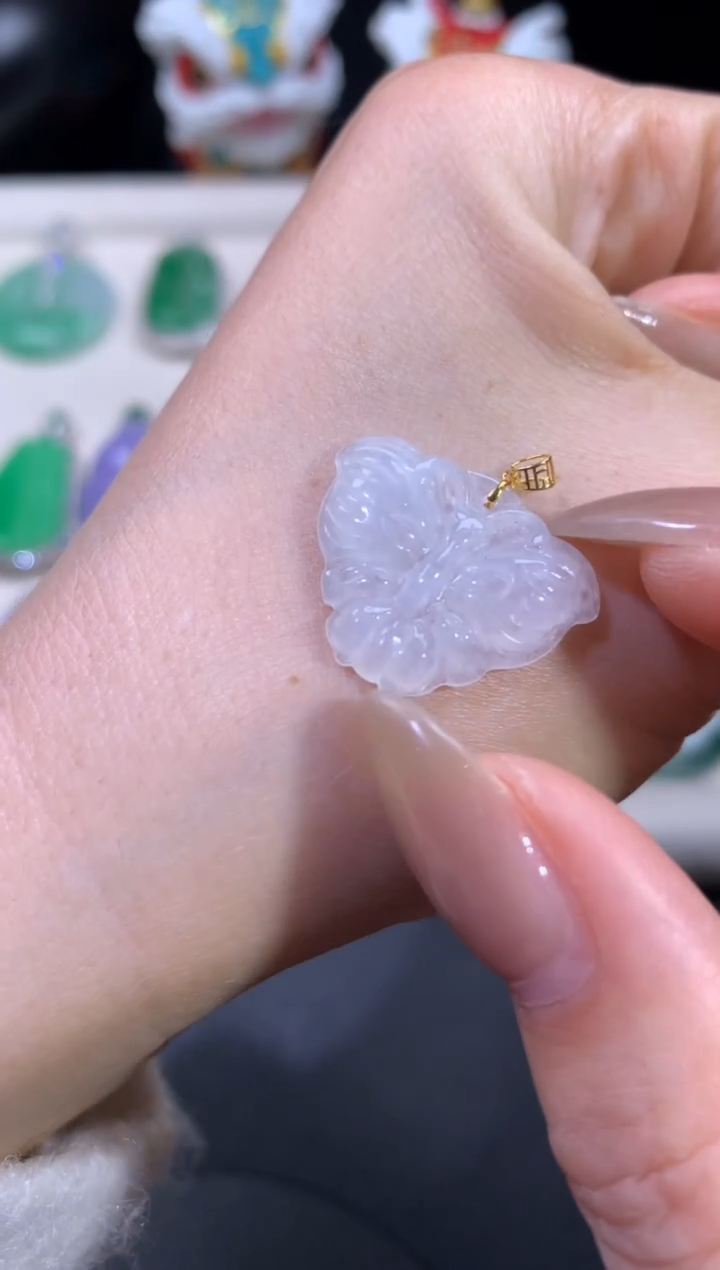 吊坠(不含链)18K金镶嵌翡翠翡翠