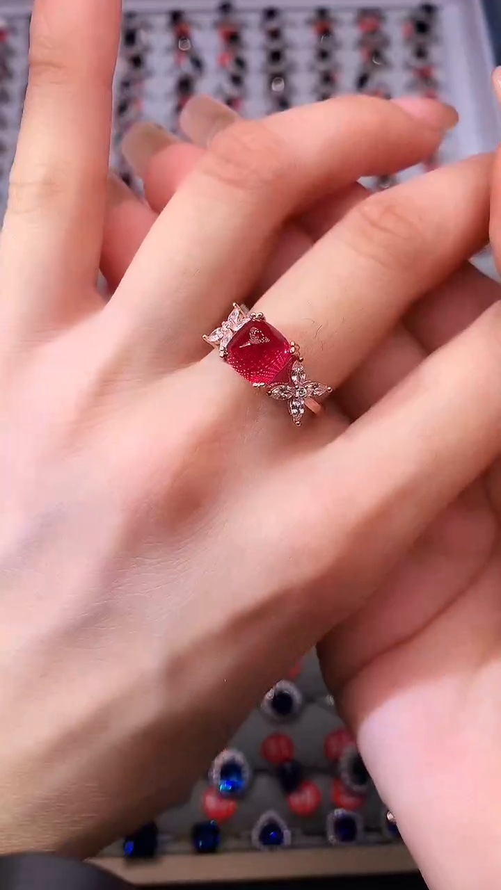 【闪购商品】红宝石戒指银S925镶嵌11111111