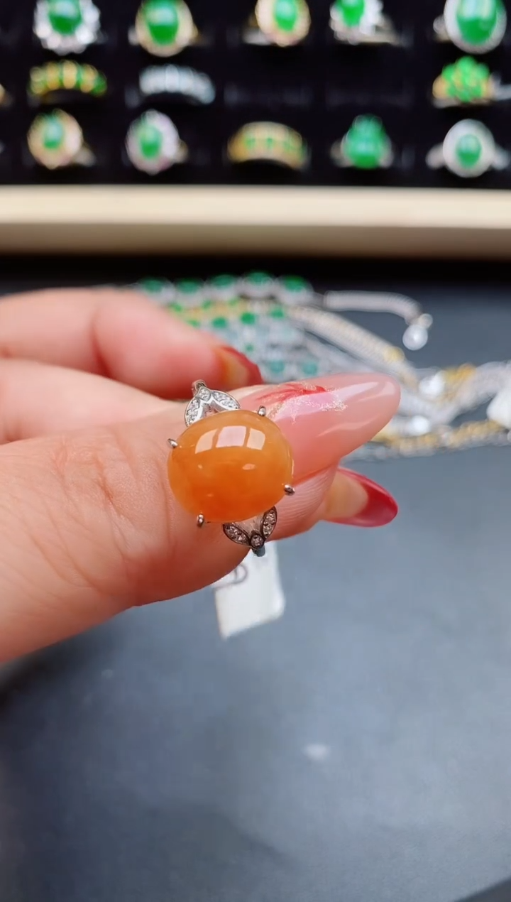 【闪购商品】翡翠戒指银S925镶嵌85050