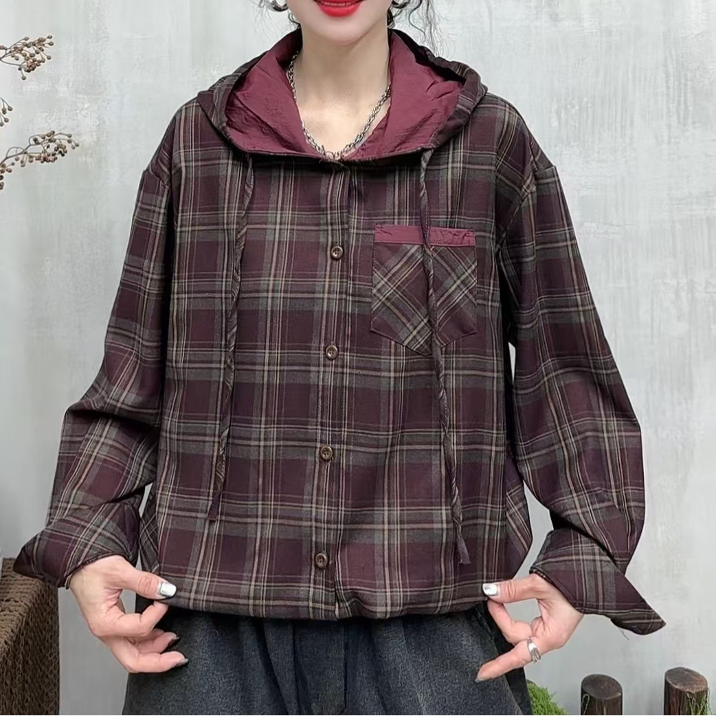 8209新款春季休闲减龄显瘦连帽衬衫上衣T恤