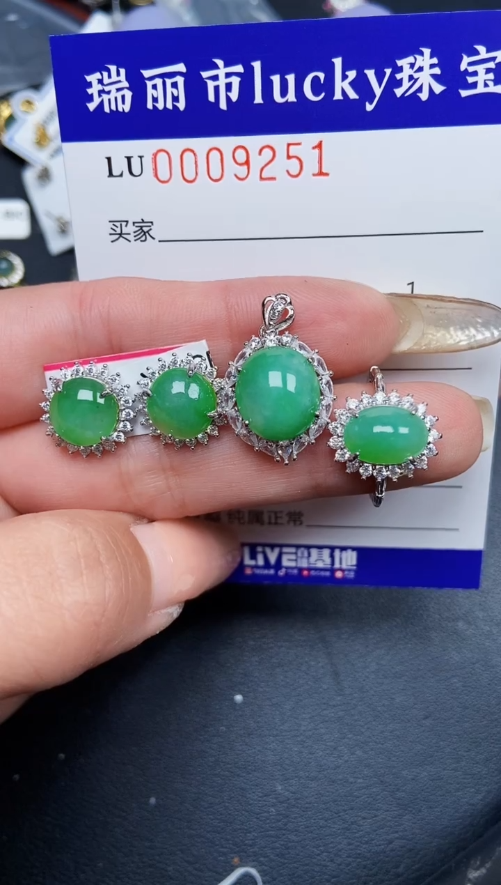 【闪购商品】翡翠颈饰银S925镶嵌9251