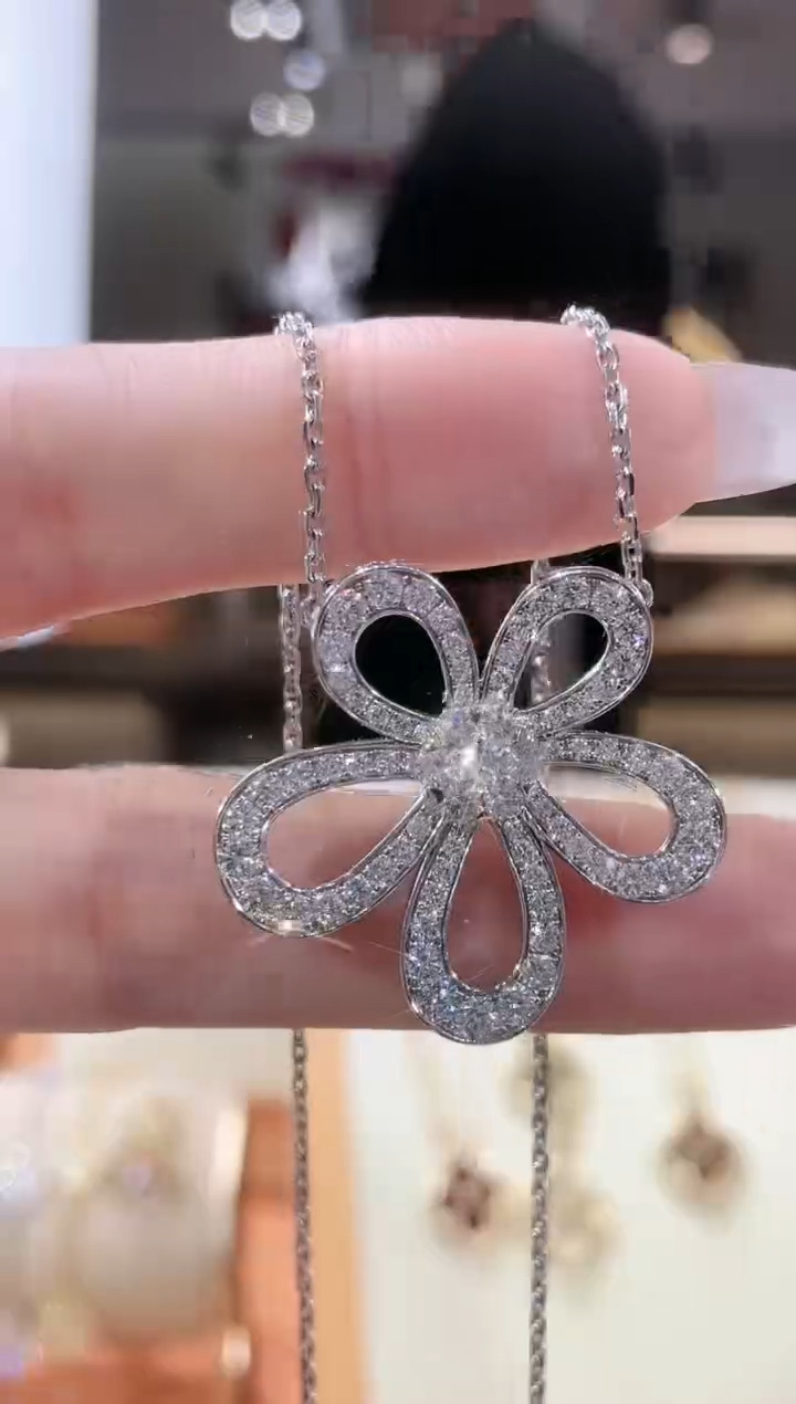 【闪购商品】实验室培育钻石颈饰18K金镶嵌项链