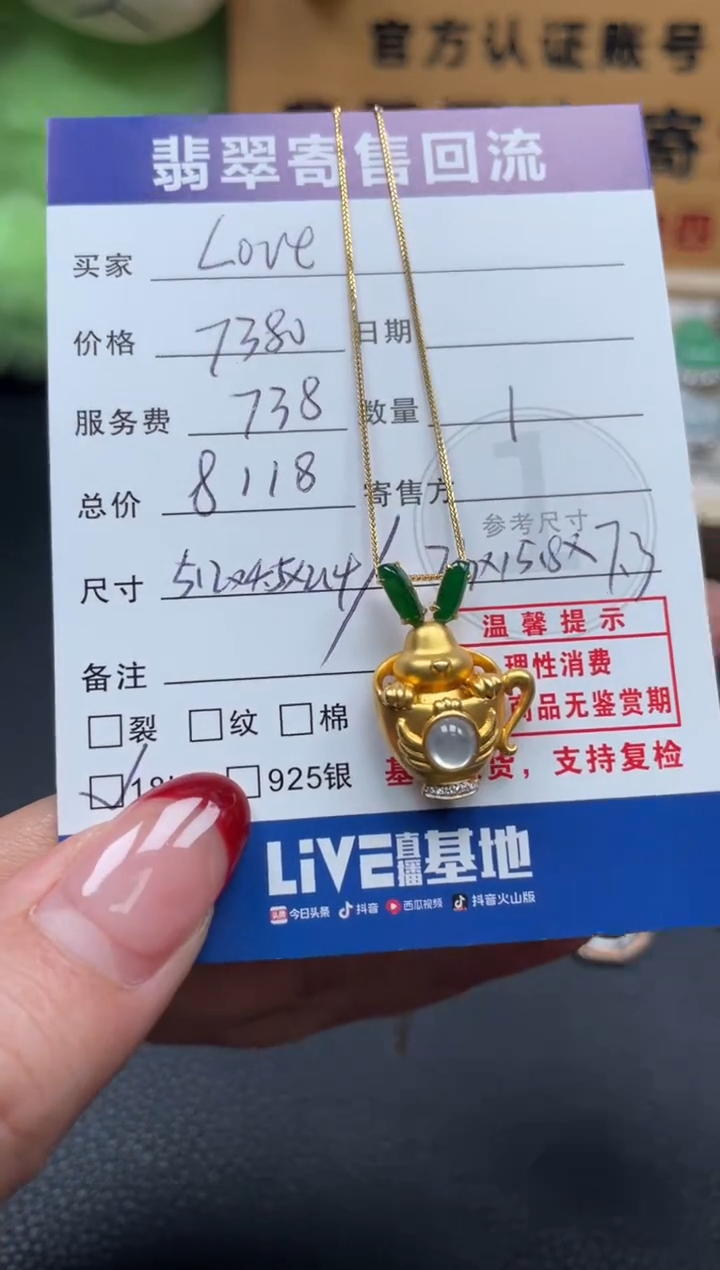 颈饰18K金镶嵌翡翠l**e10152698