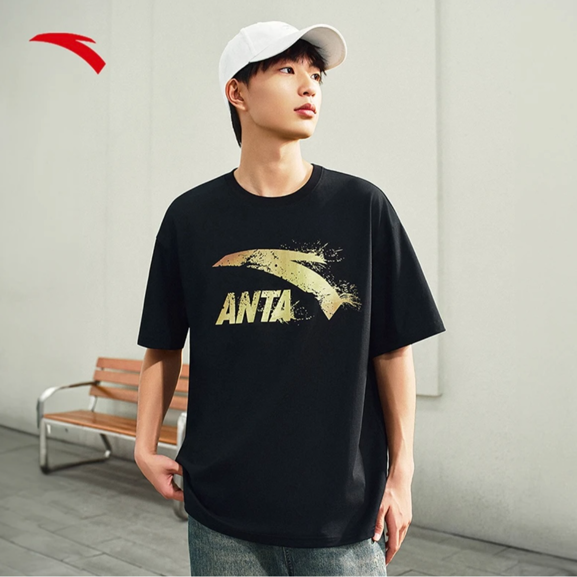 安踏短袖针织衫春夏新款生活系列运动风经典logo短T952528111