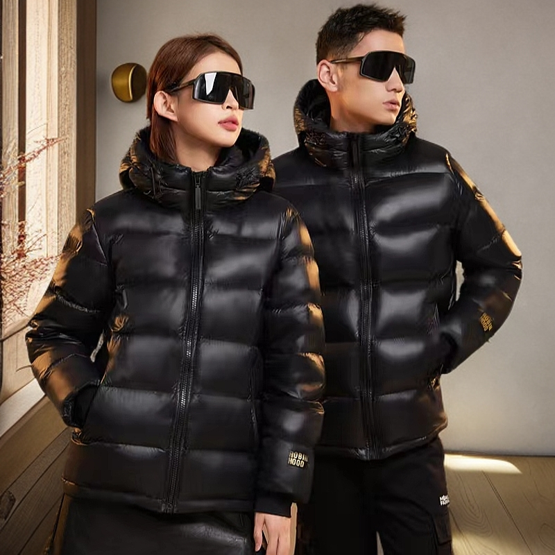 品牌羽绒服短款90白鸭绒黑色时尚冬季加厚韩版连帽冬季羽绒服女S3