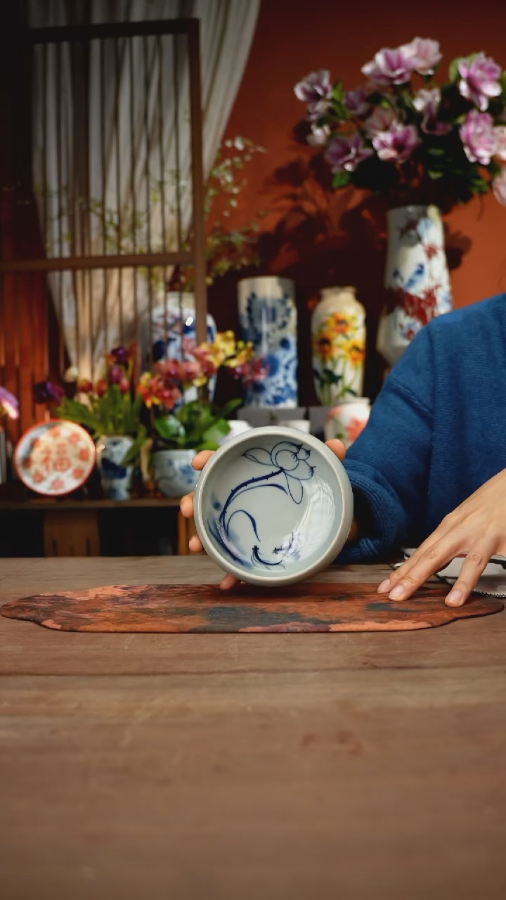 当代高温釉下彩手绘陶瓷餐具