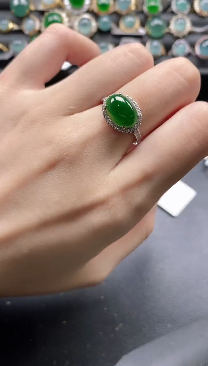 【闪购商品】翡翠戒指银S925镶嵌1111