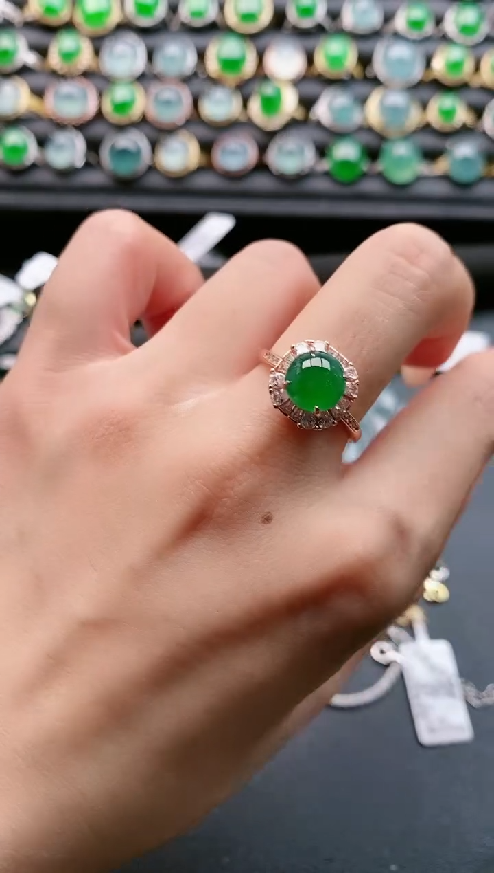 【闪购商品】翡翠戒指银S925镶嵌11111