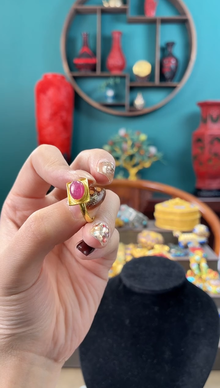 姚***摇非遗手工花丝镶嵌戒指