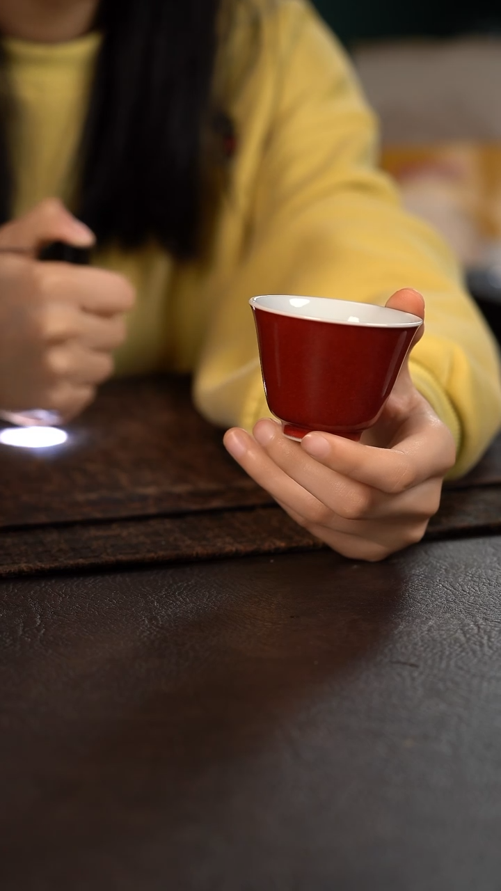 【闪购商品】杯云霞珍藏豇豆红闻香杯
