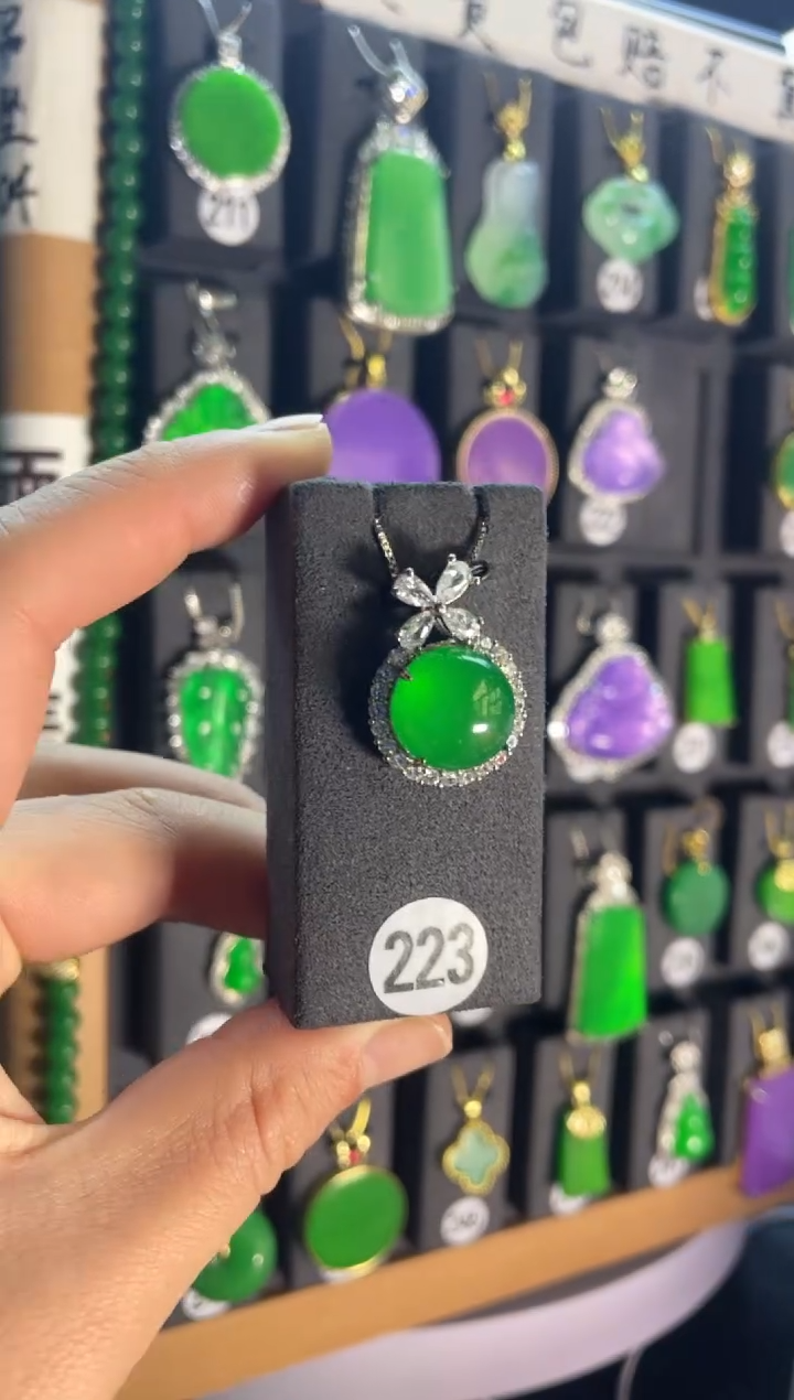 【闪购商品】翡翠耳饰银S925镶嵌223....