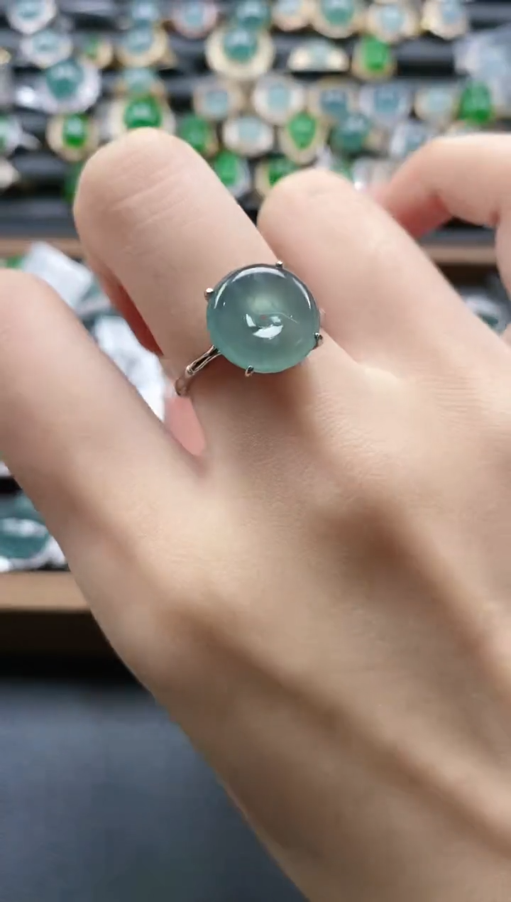 【闪购商品】翡翠戒指银S925镶嵌15151