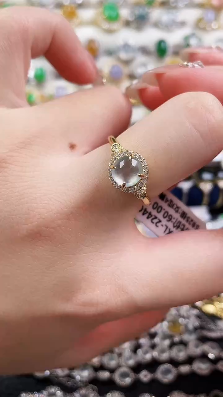 银S925镶嵌戒指翡翠108