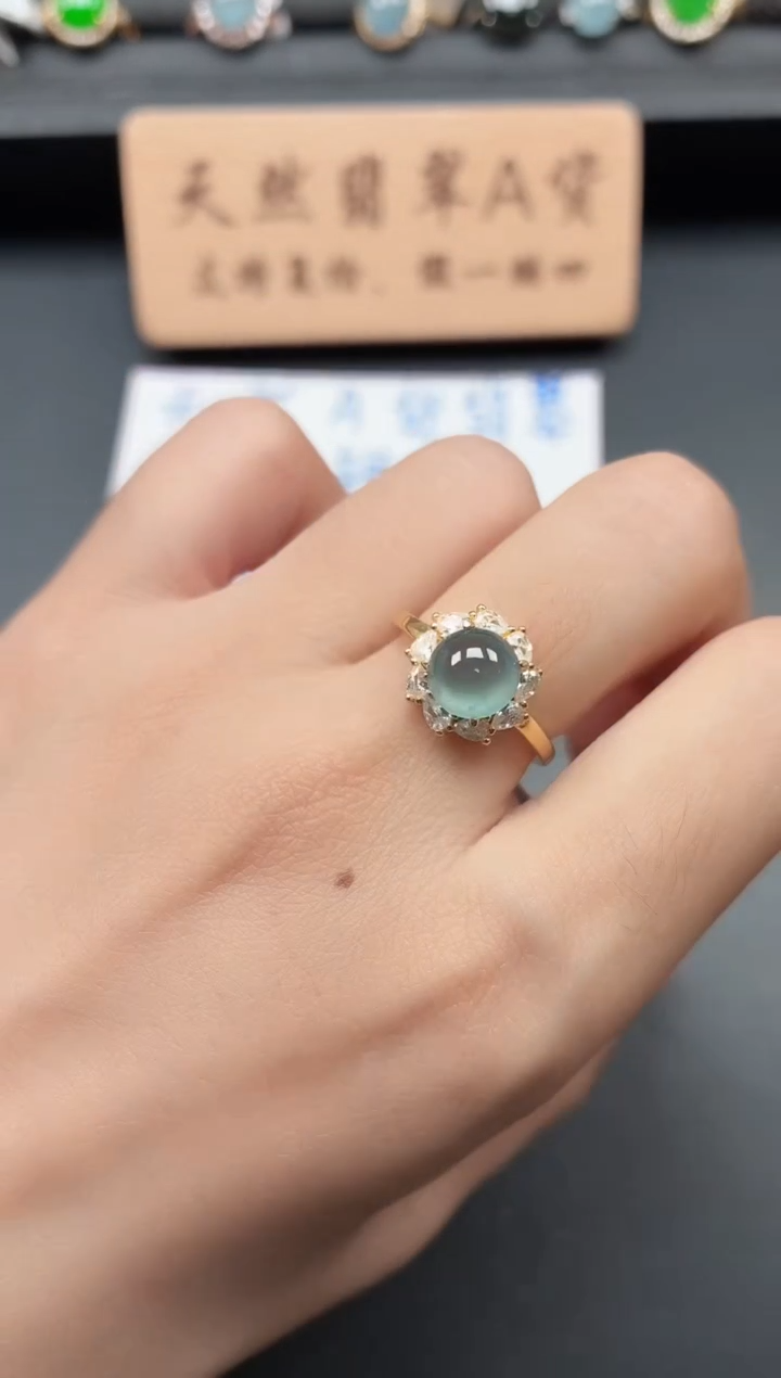 银S925镶嵌戒指翡翠1111