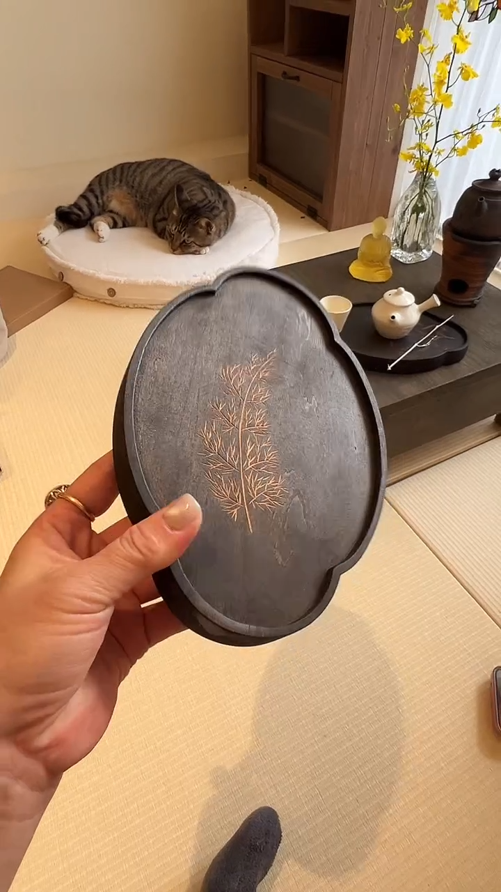 茶道摆件0000铁媒染茶盘8063