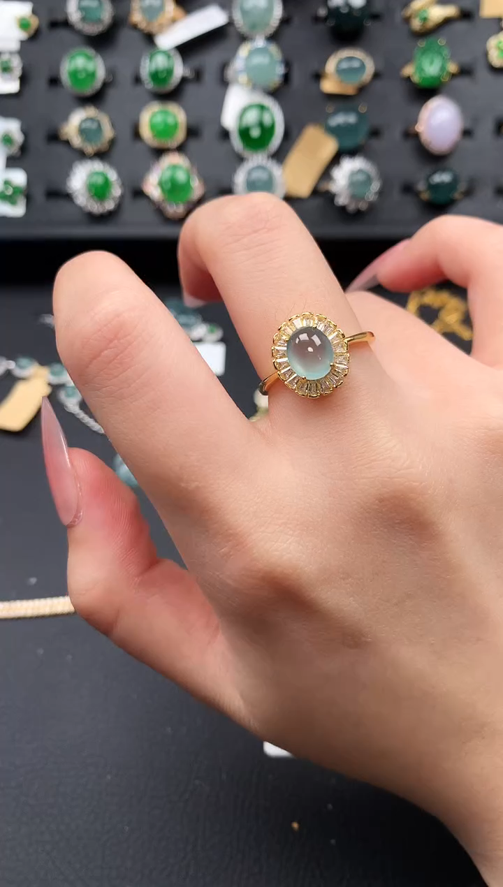 【闪购商品】翡翠戒指银S925镶嵌5123421