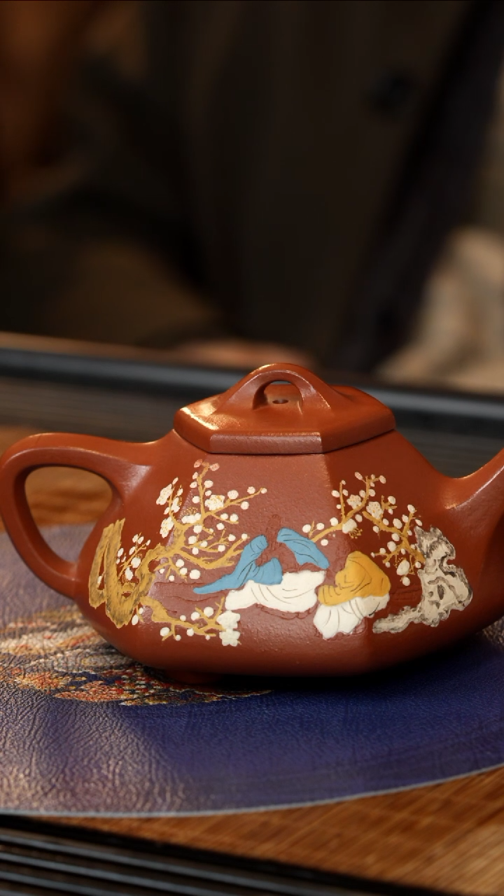 【闪购商品】紫砂茶壶WPR 大红袍 六方石瓢 251cc