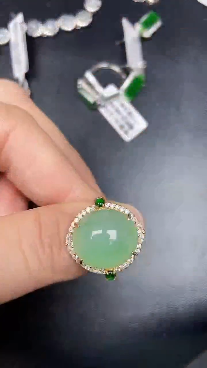 银S925镶嵌戒指翡翠1620
