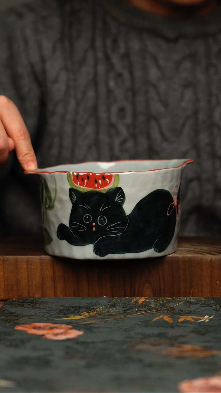 瓷片釉下彩手工手绘同款