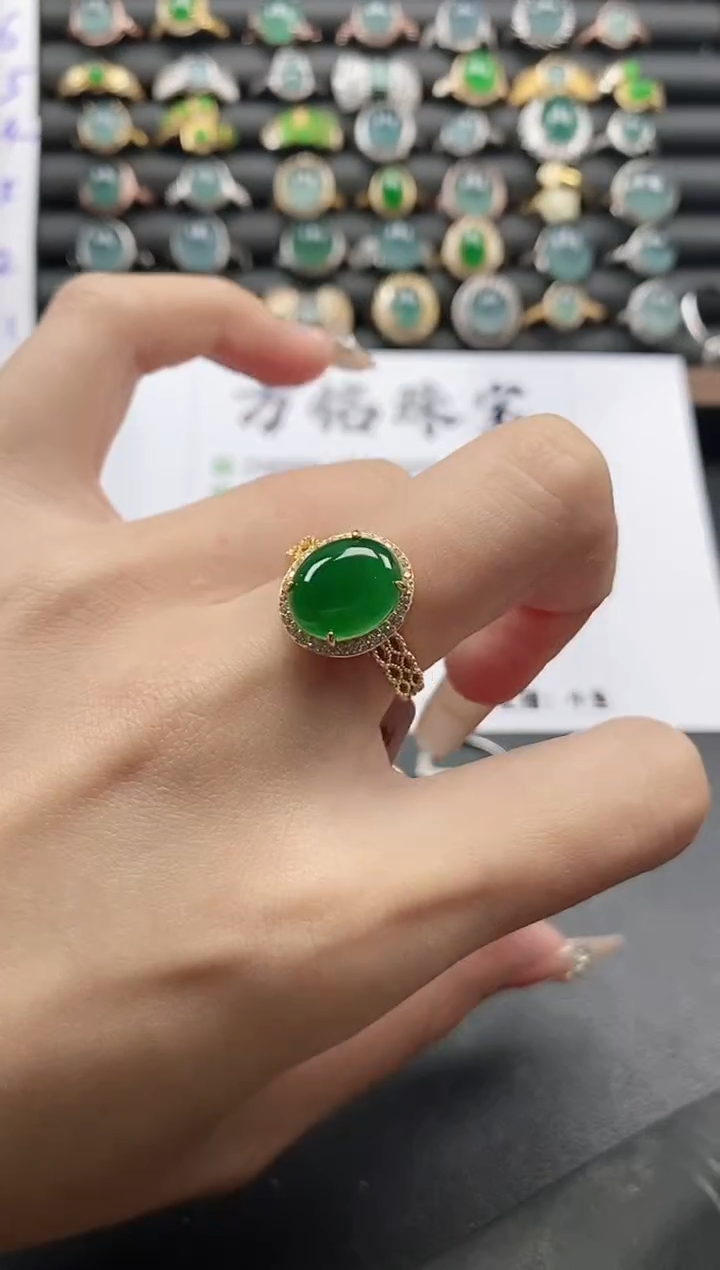银S925镶嵌戒指翡翠51151