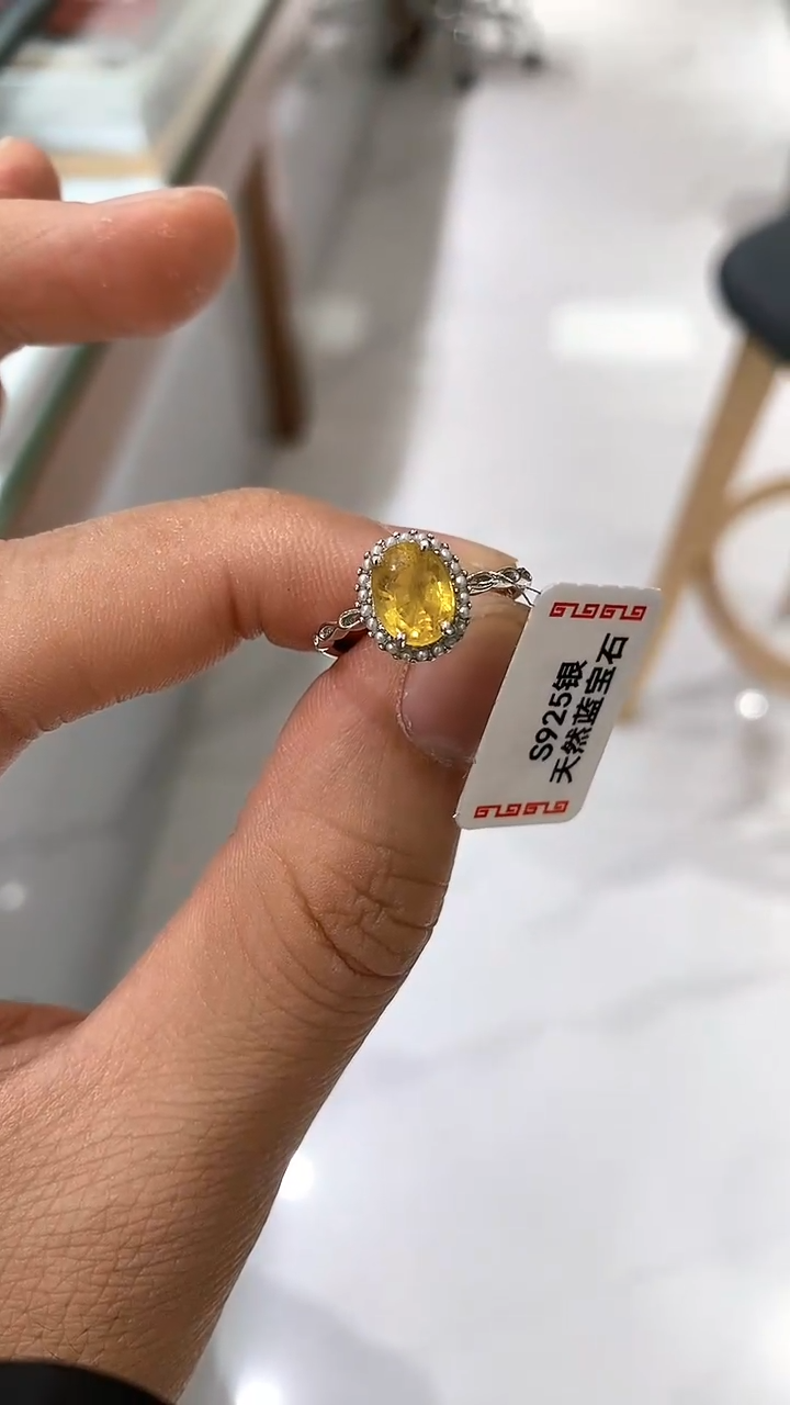 【闪购商品】蓝宝石戒指银S925镶嵌戒指