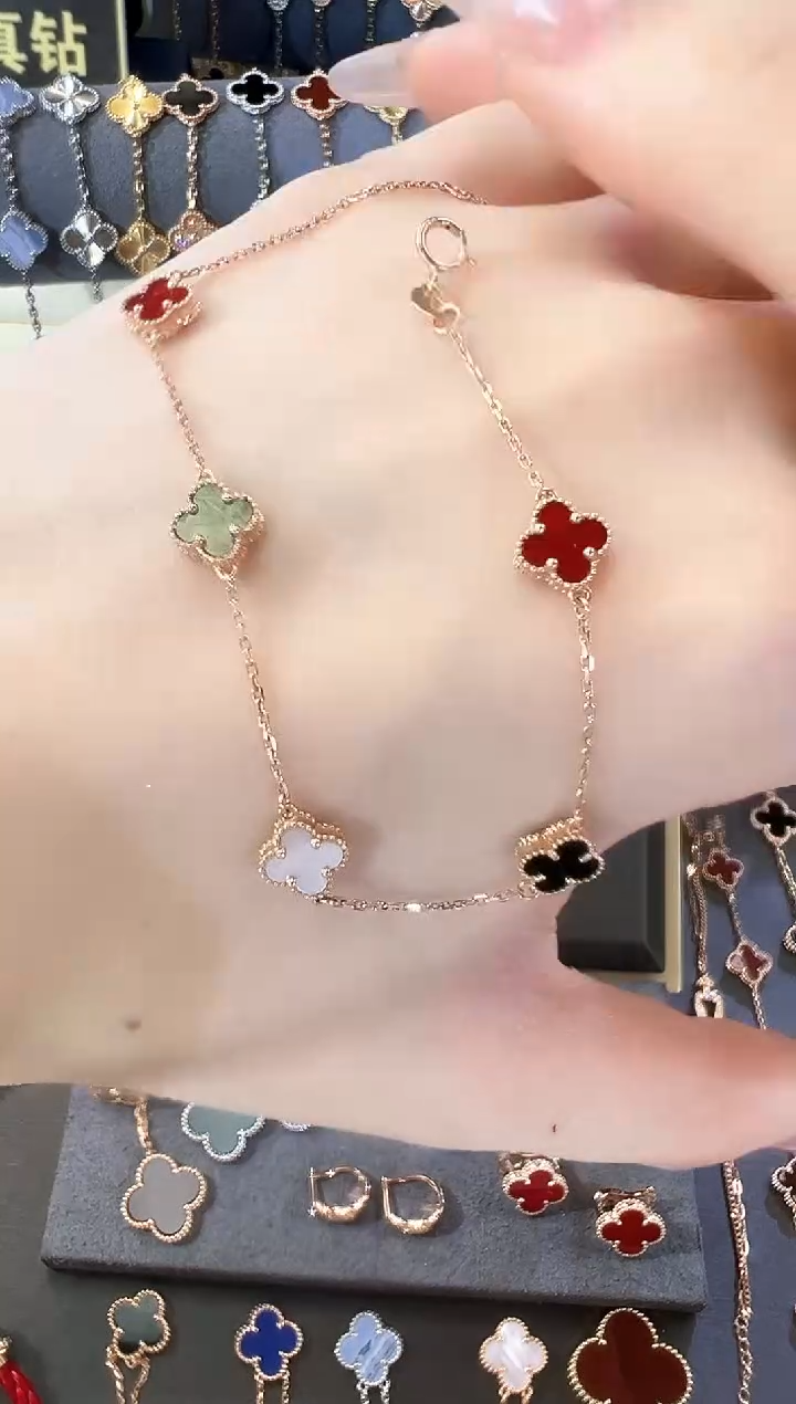 【闪购商品】玛瑙/玉髓手链18K金镶嵌18K彩色手链