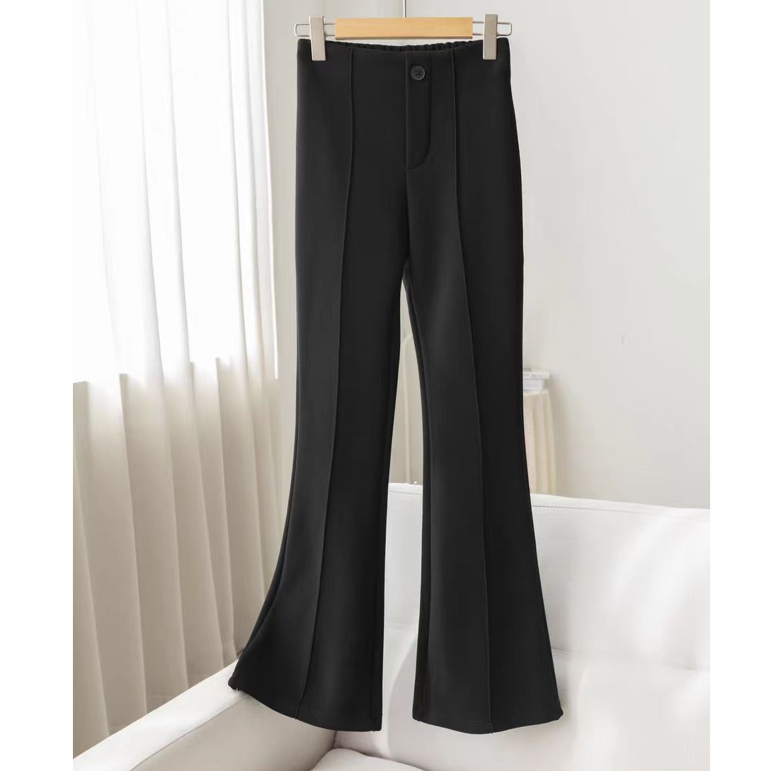 【依·恋】7080# 裤长102 加绒加厚微喇裤女高腰显瘦新款冬季休闲裤