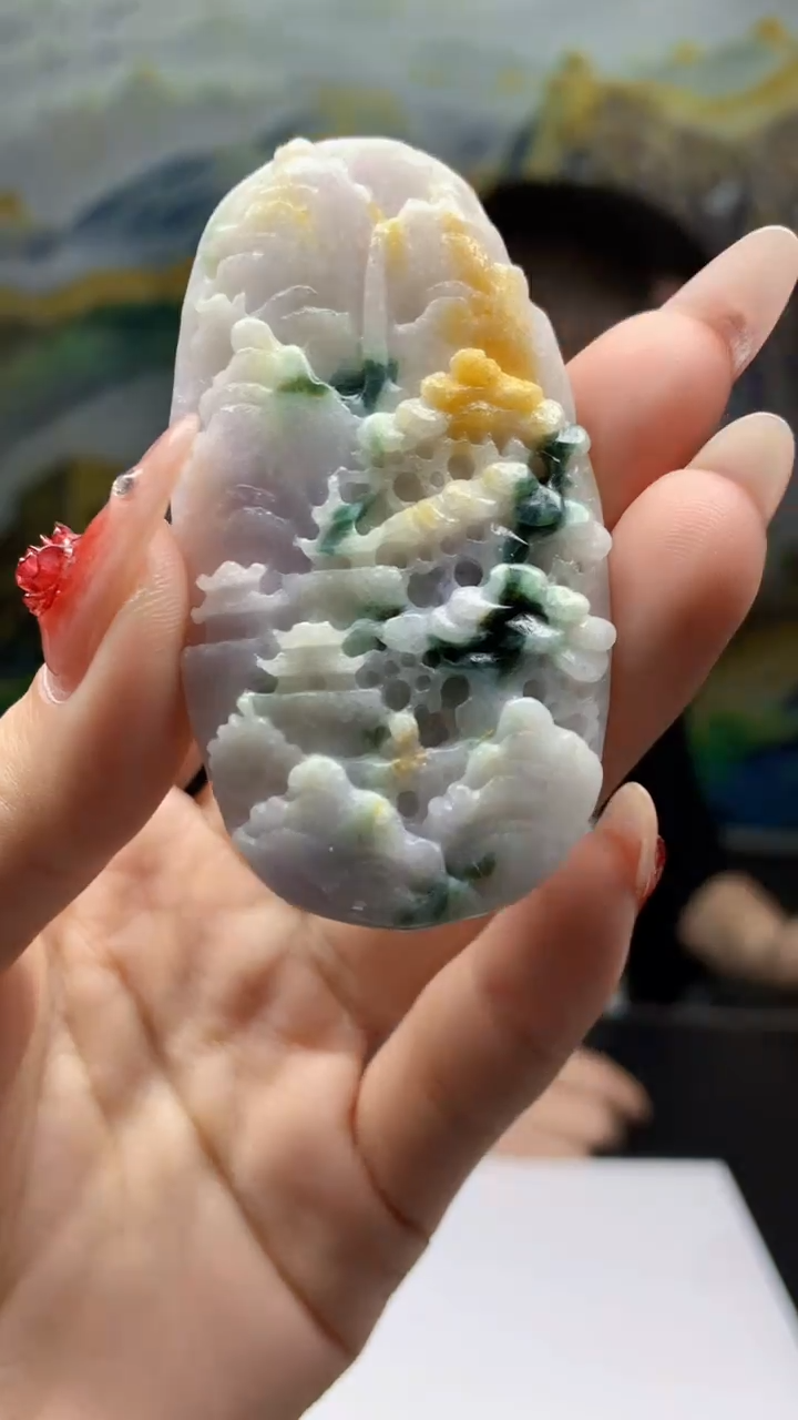 【闪购商品】定制翡翠未镶嵌1064ry-毛货挂件20