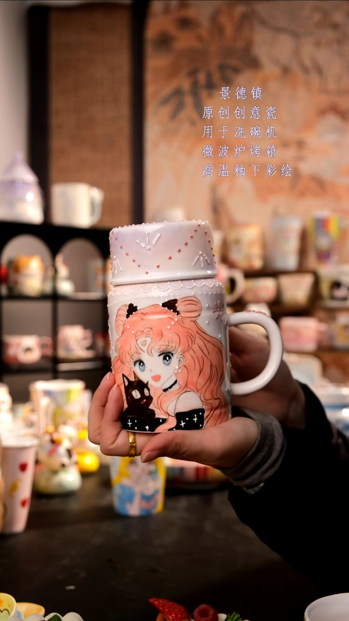 摆件陶旺的可以陶瓷手工手绘设计师款