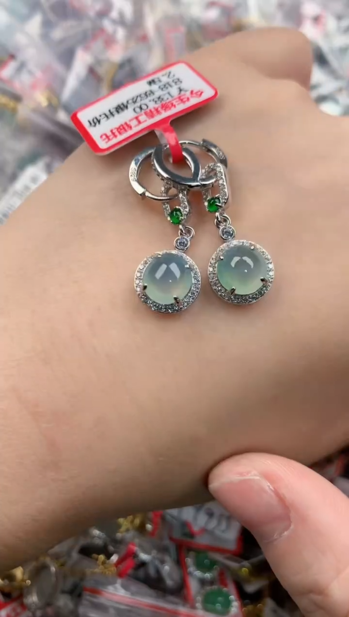 银S925镶嵌戒指翡翠222----10