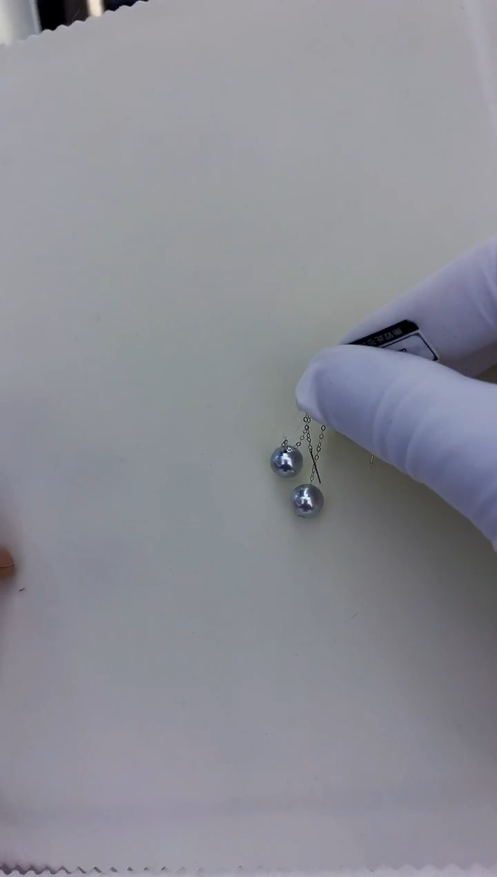 18K金镶嵌饰品海水珍珠8-8.5真多麻色设计款耳线