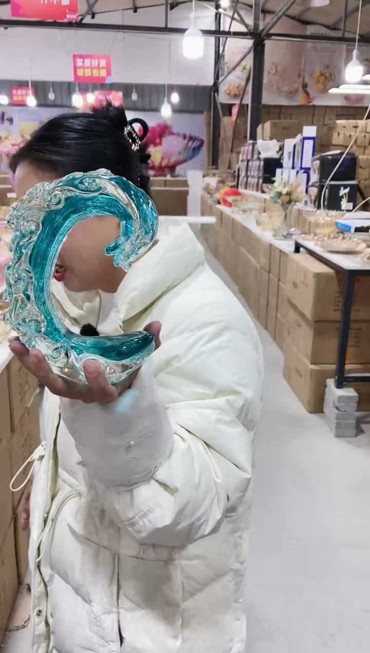 【闪购商品】玻璃琉璃风声水起摆件