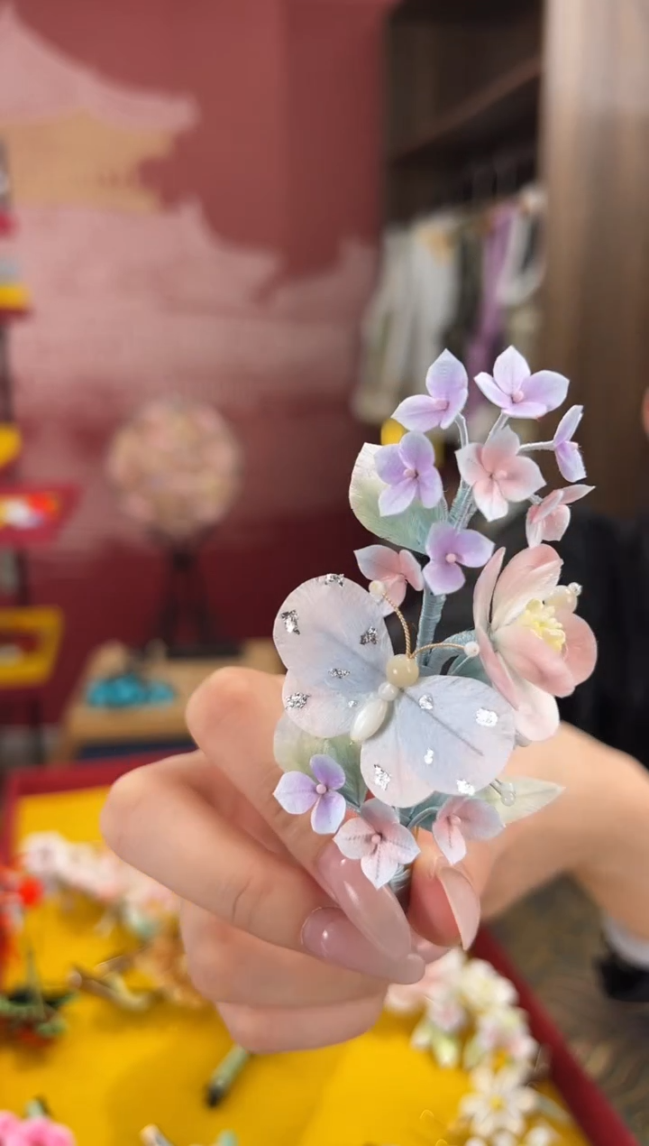 【闪购商品】刺绣非遗绒花（发饰）