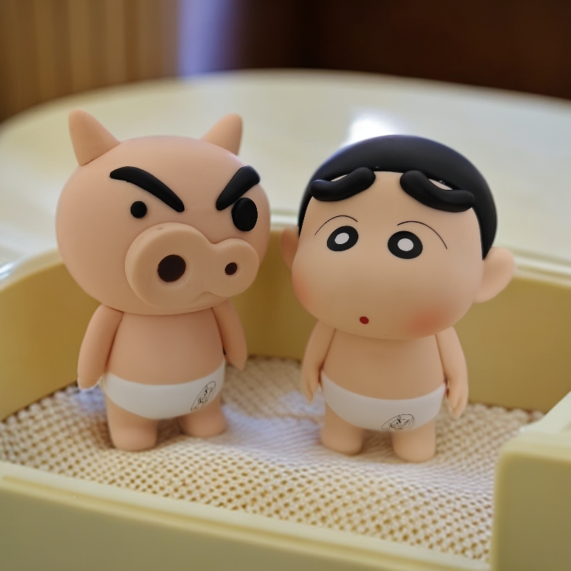 【实心】蜡笔小新猪猪左卫门车尾个性装饰礼品摆件潮玩