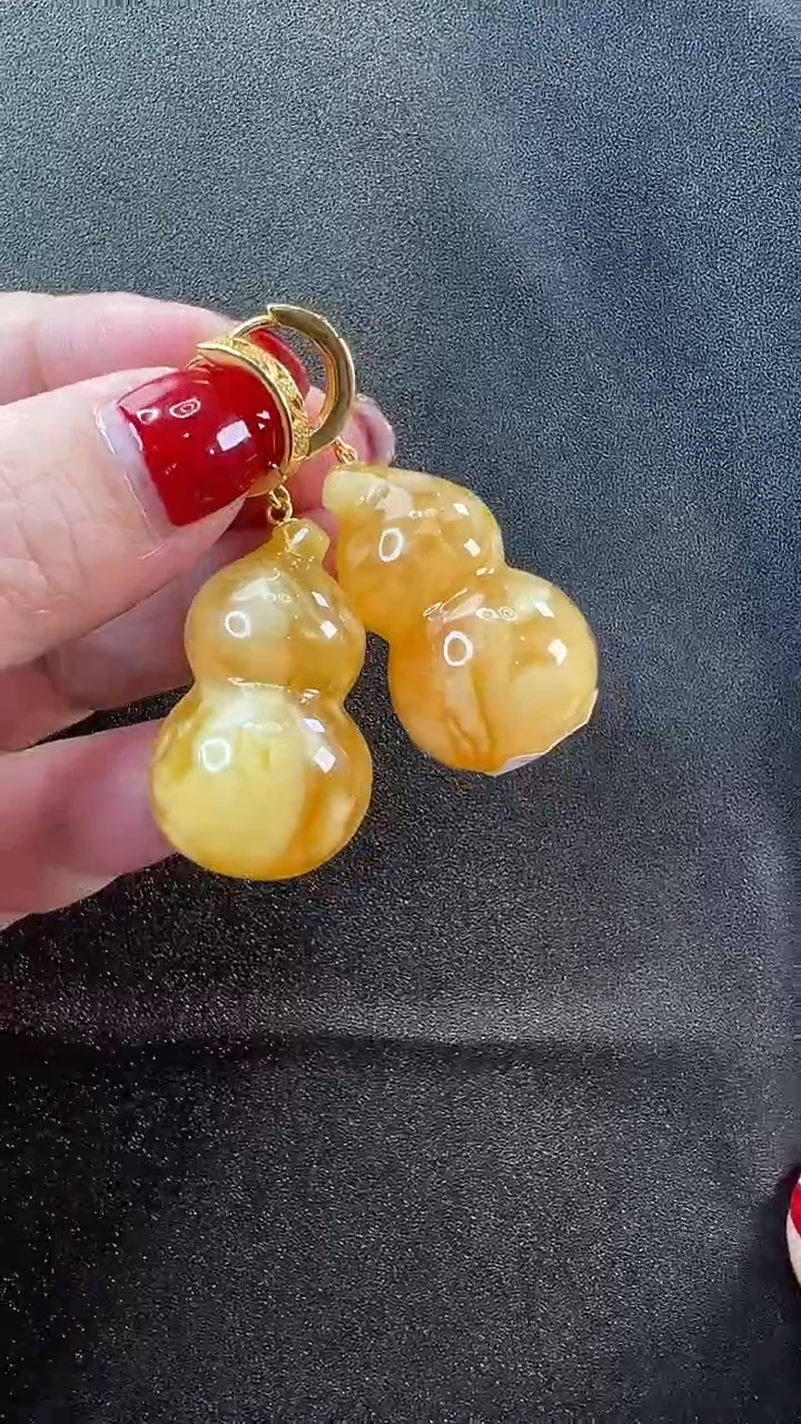【闪购商品】琥珀耳饰未镶嵌耳环