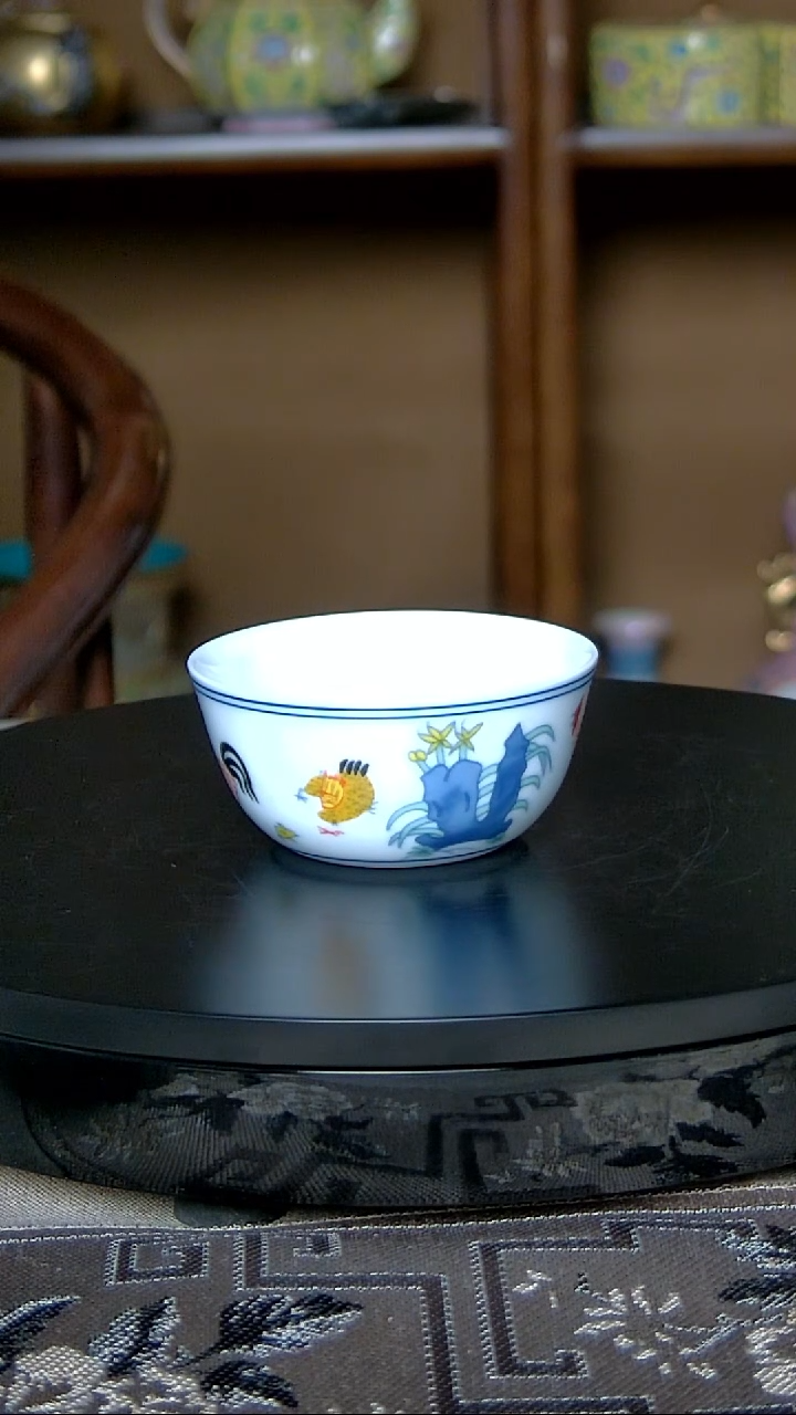 景德镇手工斗彩鸡缸杯