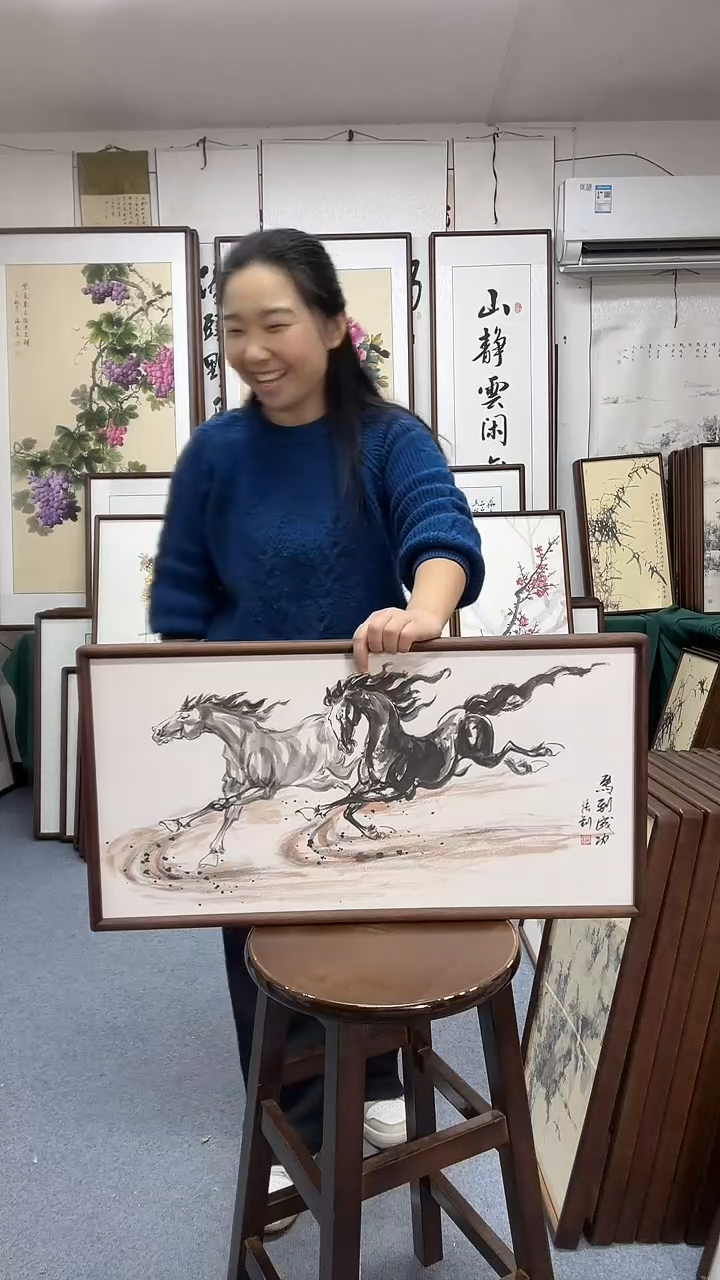 国画尺寸35*68实木画框京东包邮手绘