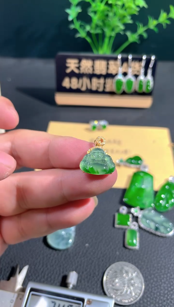 【闪购商品】翡翠颈饰18K金镶嵌翡翠