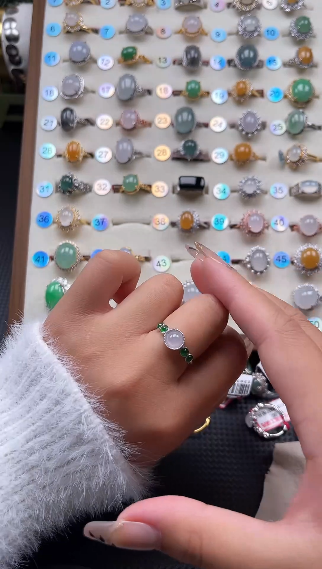 【闪购商品】翡翠戒指银S925镶嵌天然A货翡翠戒指