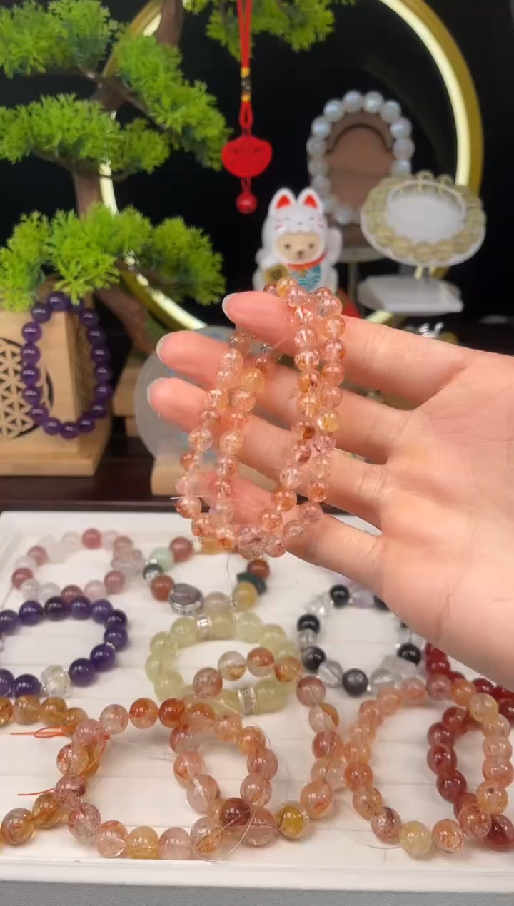 未镶嵌手链水晶小*人7mm锦鲤胶花2条