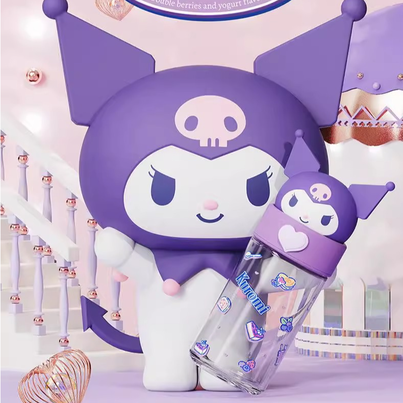 【晶晶乱炸】三丽鸥公仔玻璃杯耐热高硼硅玻璃学生水杯360ML