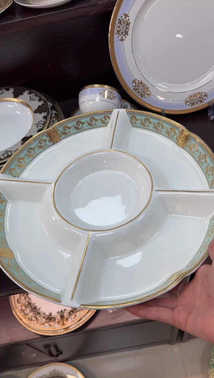 【闪购商品】瓷片五格点心盘福利款微瑕