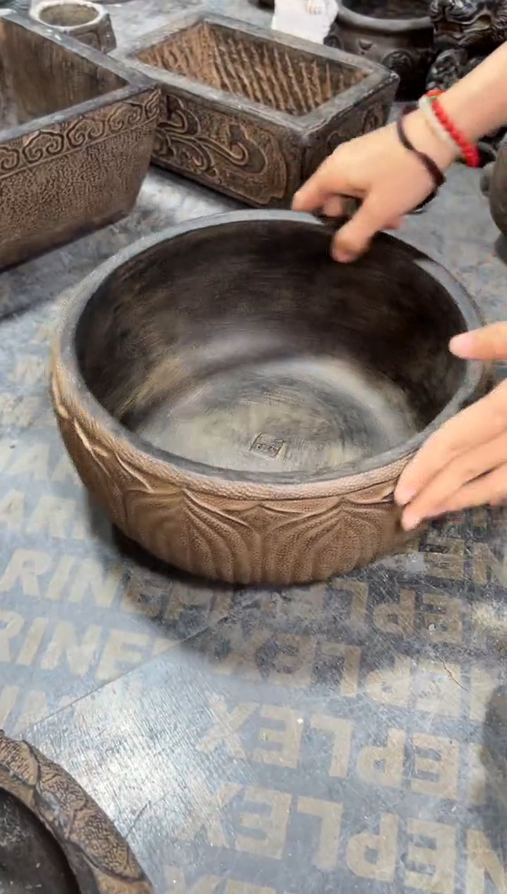 陶土【火山泥】莲韵盆