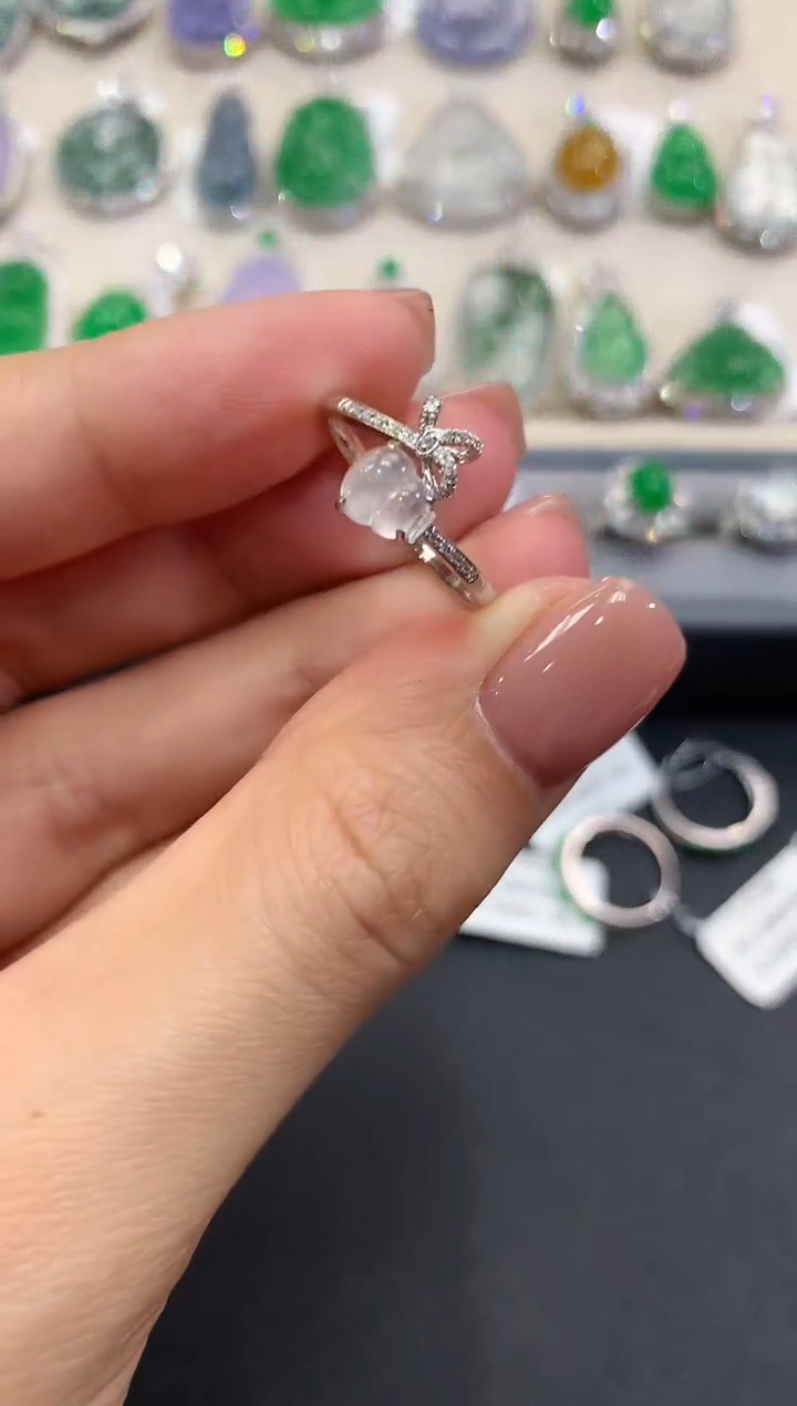 【闪购商品】翡翠戒指18K金镶嵌a17