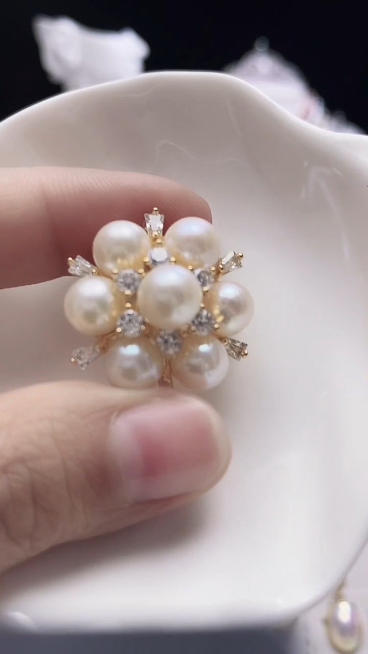 【闪购商品】未镶嵌海水珍珠胸针海水akoya珍珠胸针